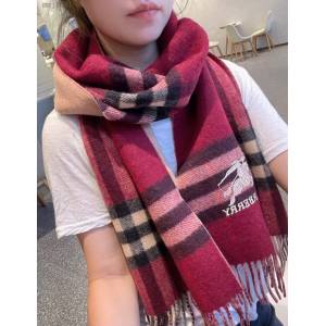Burberry外貿出口尾單羊羔絨格紋雙面圍巾 巴寶莉2021經典巴格雙面圍巾  mmj1091