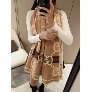 Gucci經典羊絨長巾 古馳女士披肩圍巾 古琦仿羊絨字母提花圍巾  mmj1254