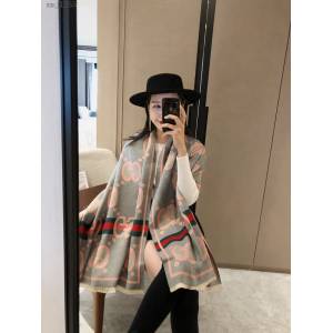 Gucci經典羊絨長巾 古馳女士披肩圍巾 古琦仿羊絨字母提花圍巾  mmj1255