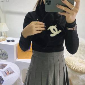 CHANEL專櫃新款網紅爆款系列女士圍巾 香奈兒毛毛領圍脖水貂毛皮草秋冬新款水貂毛圍巾  mmj1315