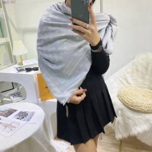 Louis Vuitton圍巾 路易威登真絲羊毛女士圍巾 LV2021最新限量幻彩披肩  mmj1363