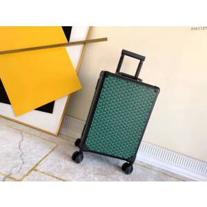 Goyard行李箱 90048 戈雅拉杆箱 標誌性印花圖案配鋁框 復古形的拉箱xzx1167