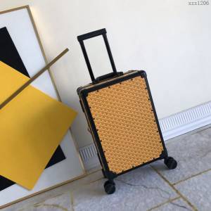 Goyard行李箱 90048 戈雅拉杆箱 標誌性的印花圖案配鋁框 復古形拉箱 20寸登機箱xzx1206