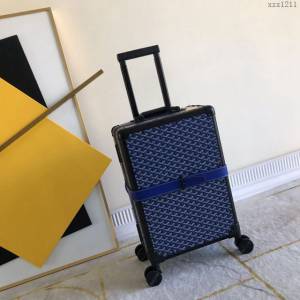 Goyard行李箱 90048 戈雅拉杆箱 標誌性的印花圖案配鋁框 復古形拉箱 20寸登機箱xzx1211