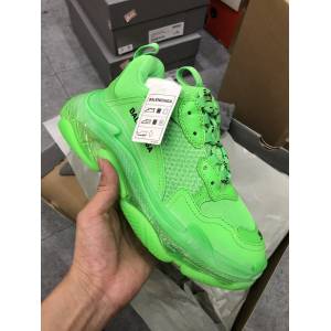 Balenciaga經典款男鞋 真氣墊底綠色巴黎世家頂級版本透明氣墊鞋 Balenciaga Triple S老爹鞋 Balenciaga情侶款老爹鞋  hdbl1004