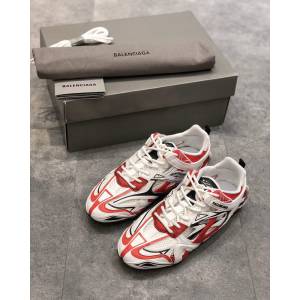Balenciaga經典款男女鞋 巴黎世家頂級版本Drive鏤空老爹白紅賽車鞋 Balenciaga情侶款老爹鞋  hdbl1188