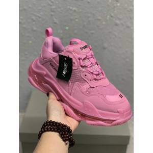 Balenciaga經典款男女鞋 巴黎世家頂級版本Triple S厚底氣墊大底LOGO老爹鞋 Balenciaga情侶款老爹鞋  hdbl1272