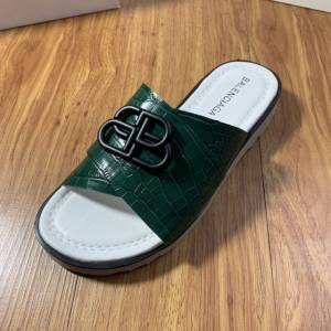 Balenciaga經典款男鞋 巴黎世家頂級版本男士夏季牛皮鞋面涼拖  hdbl1287