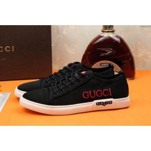 GUCCI男鞋 高品質爆單款 古馳香港專櫃休閒鞋 透氣進口紡織布 Gucci黑色休閒鞋  hdnx1247