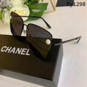 CHANEL香奈兒 新款 方形珍珠雙c標誌 女款金屬裝飾太陽鏡  lly1298