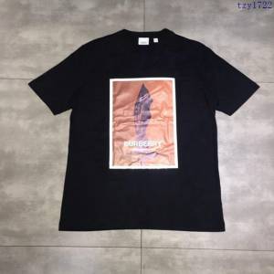 Burberry短袖 19春夏新款 巴寶莉T恤 黑色男短袖  tzy1722