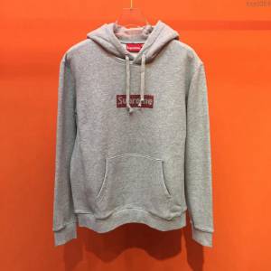 Supreme男裝 19-20FW施華洛世奇新款 最高品質 灰色 Supreme男士連帽套頭衛衣 男士秋季最新單品  tzy2359