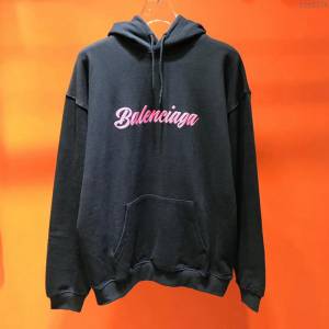 Balenciaga 19/20FW新款 最高品質 深藍色 巴黎世家連帽套頭衛衣  tzy2376