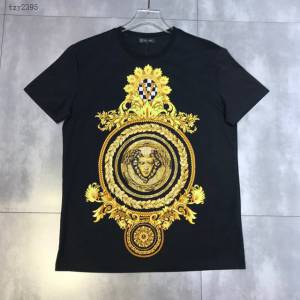 Versace男短袖 範思哲2020新款男裝 超閃重工燙鑽男T恤  tzy2395