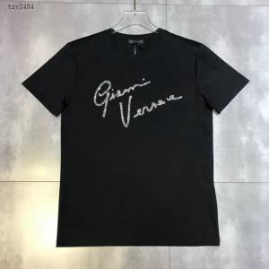 Versace男短袖 範思哲2020新款男裝 超閃重工燙鑽男T恤  tzy2484