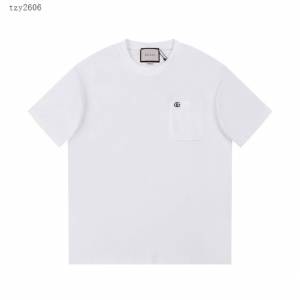 Gucci古奇專櫃古馳2023SS新款口袋刺繡T恤 男女同款 tzy2606