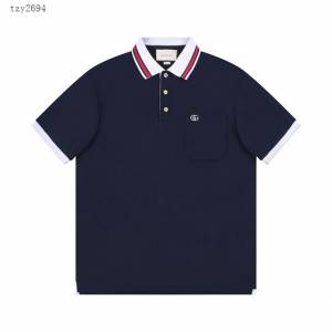 Gucci古奇專櫃古馳2023SS新款刺繡Polo翻領T恤 男女同款 tzy2694