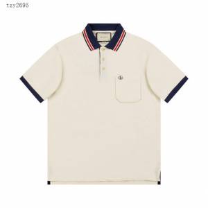 Gucci古奇專櫃古馳2023SS新款刺繡Polo翻領T恤 男女同款 tzy2695