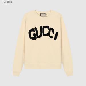 Gucci古奇專櫃古馳2023FW新款毛巾繡圓領衛衣 男女同款 tzy3188