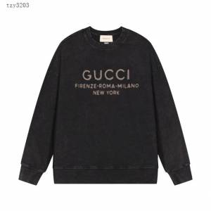 Gucci古奇專櫃古馳2023FW新款重工洗水紮染燙鑽圓領衛衣 男女同款 tzy3203