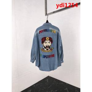 GUCCI古馳  18ss秋冬新款 阿拉伯人像章仔刺繡 牛仔襯衫 明星同款 ydi1254