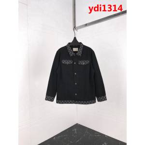 GUCCI古馳 Vintage日版 古著提花拼接 水洗做舊牛仔夾克 情侶款 ydi1314