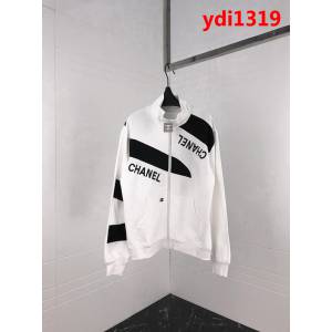 CHANEL香奈兒 最新款 vintage中古 黑白撞色拼接 拉鏈外套 情侶款 ydi1319