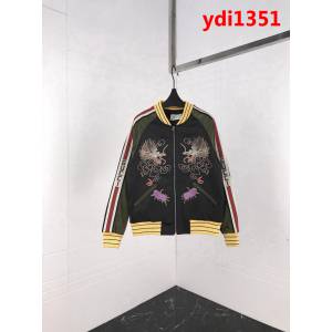 GUCCI古馳 2018秋冬 雙龍會刺繡 黑色絲綢 夾克 男女同款 ydi1351