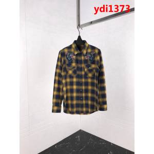 GUCCI古馳 18SS秋冬新款 字母刺繡 格紋襯衫 情侶款 ydi1373