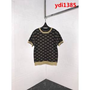 GUCCI古馳 18秋冬新款 全身金絲雙G圖案 羊毛短袖 楊冪同款 男女同款 ydi1385