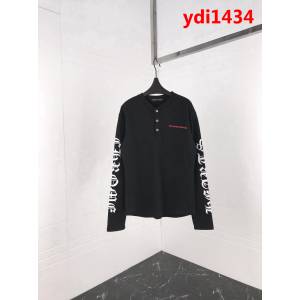 Chrome hearts 克羅心 Matty塗鴉 銀色十字紐扣 發泡印花圖案 加厚長袖 情侶款 ydi1434