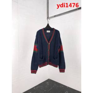 GUCCI古馳 18SS新款 粗線編織麻花 杏色開衫毛衣 情侶款 ydi1476