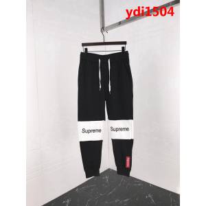 SUPREME 18FW秋冬新款 黑白拼接印花 百搭款 純棉衛褲  ydi1504