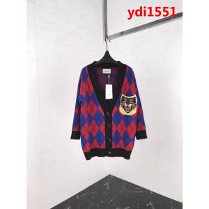 GUCCI古馳 18ss秋冬新款 菱形虎頭刺繡 雙層提花 男款開衫毛衣 ydi1551