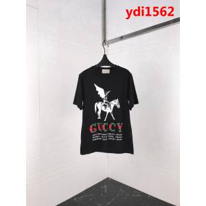 GUCCI古馳 19FW早春新款 騎馬戰士圖案 漸變色LOGO發泡印花 情侶款短袖 ydi1562