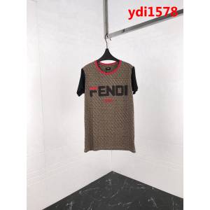 FENDI芬迪 19早春新款 全身FF字母 袖子拼色 男款短袖 ydi1578