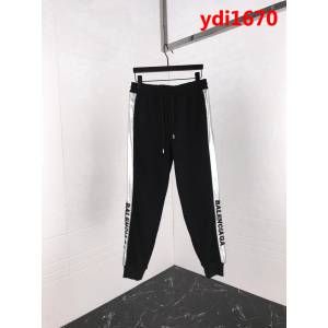 BALENCIAGA巴黎世家 18冬季新款 銀色面料拼接 刺繡字母 純棉加絨長褲 男女同款 ydi1670
