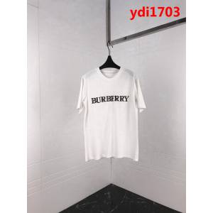 BURBERRY巴寶莉 19ss新款 Bbr字母刺繡拼接 格紋純棉汗布短袖 簡約百搭款 男女同款 ydi1703