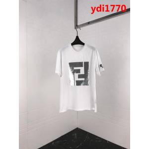 FENDI芬迪 19ss早春新款 袖子字母刺繡logo 純棉短袖 男女同款 ydi1770