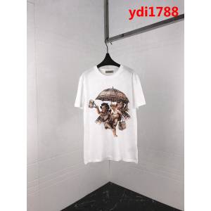 BURBERRY巴寶莉 19ss早春新款 經典格紋 丘比特印花圖案 純棉白色短袖 男女同款 ydi1788