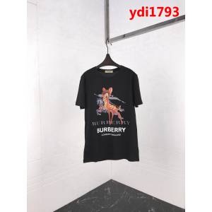 BURBERRY巴寶莉 19ss早春新款 騎士戰馬小鹿印花 純棉黑色短袖 男女同款 ydi1793
