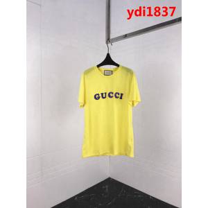 GUCCI古馳 19ss早春新款 糖果色系列 簡單印花logo 絲光棉短袖 百搭款 男女同款 ydi1837