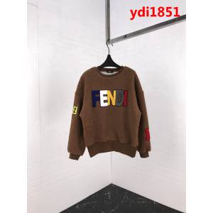 FENDI芬迪 18ss秋冬新款 羊羔毛套頭 彩色Fendi字母 杏色衛衣 男女同款 ydi1851