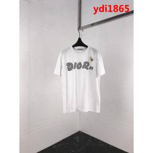 DIOR迪奧 19ss 國外官網限量款 植絨毛巾布Dior字母 發泡印花小蜜蜂 白色短袖衣 男女同款 ydi1865