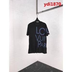 LV路易威登 19早春新款 字母印花 黑色純棉 男款短袖 ydi1870