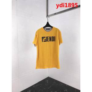 FENDI芬迪 專櫃同步 19ss早春最新爆款 雙色拼接 絲光棉 男款短袖T恤 ydi1895