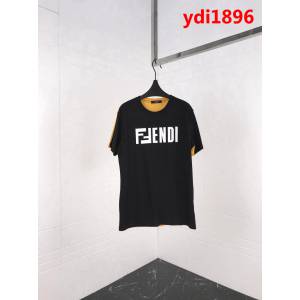 FENDI芬迪 專櫃同步 19ss早春最新爆款 雙色拼接 絲光棉 男款短袖T恤 ydi1896