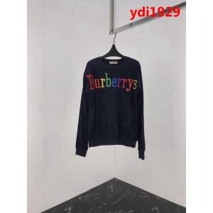 BURBERRY巴寶莉 18ss秋冬 專櫃同步 彩虹字母刺繡 純棉毛巾底 黑色絨布衛衣 情侶款 ydi1929