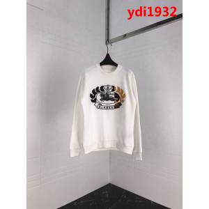 BURBERRY巴寶莉 18秋冬新款 Unisex 麥穗皇冠騎士刺繡logo 白色抓絨衛衣 ydi1932