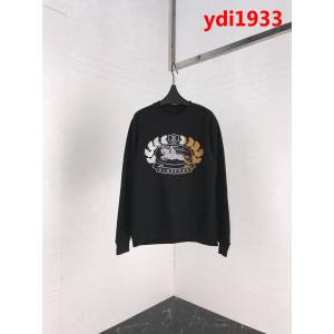 BURBERRY巴寶莉 18秋冬新款 Unisex 麥穗皇冠騎士刺繡logo 黑色抓絨衛衣 ydi1933
